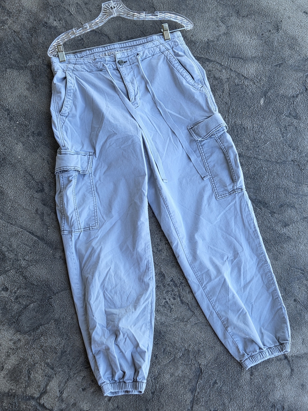 American Eagle Light Blue/Green DistressStretch Cargo Jogger Pants Size 10 SHORT